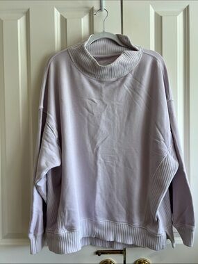 Aerie Down To Earth Oversized Mockneck Sweatshirt, Lavender - see measurements